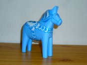 Dala horse - Dalecarlian horse 13 cm light blue
