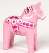 Dala horse - Dalecarlian horse 7 cm pink