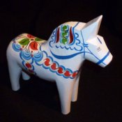 Dalapferd 37 cm Weiß